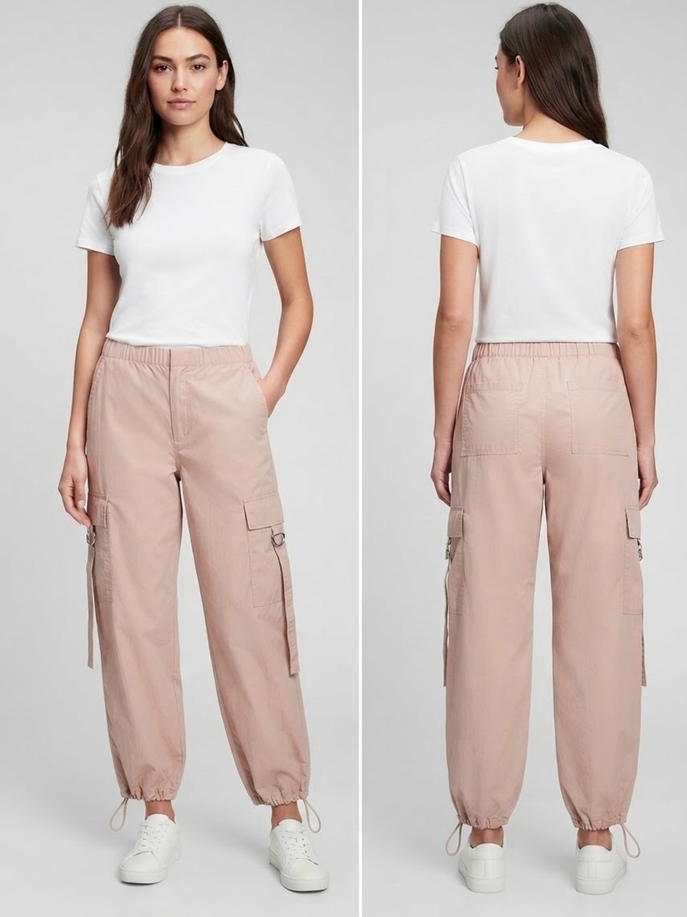 Zara Blush Cargo Jogger Pants